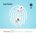Porodo Blue Deep Bass Wireless Earbuds Pro 2 with Swipe Volume - White