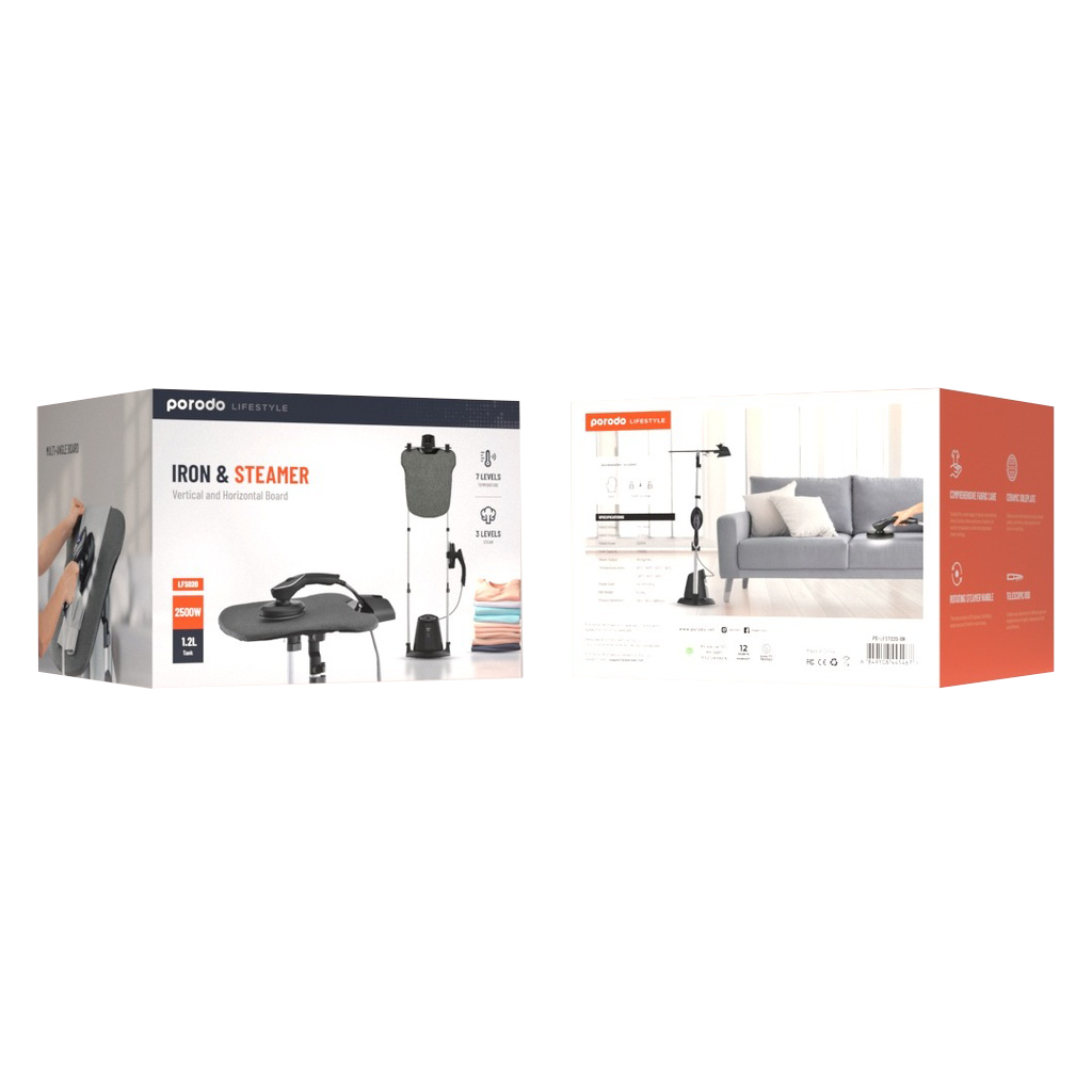 Porodo Lifestyle Iron & Steamer - Black