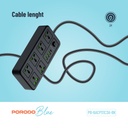 Porodo Blue 6 Universal Sockets Power Strip 3M