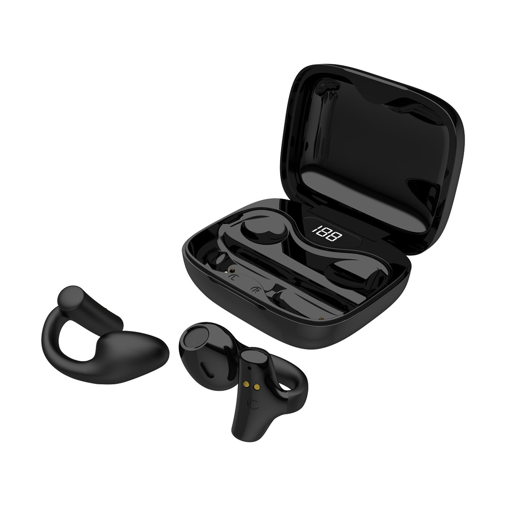 Porodo Soundtec Snap Clip-On Wireless Earbuds - Black