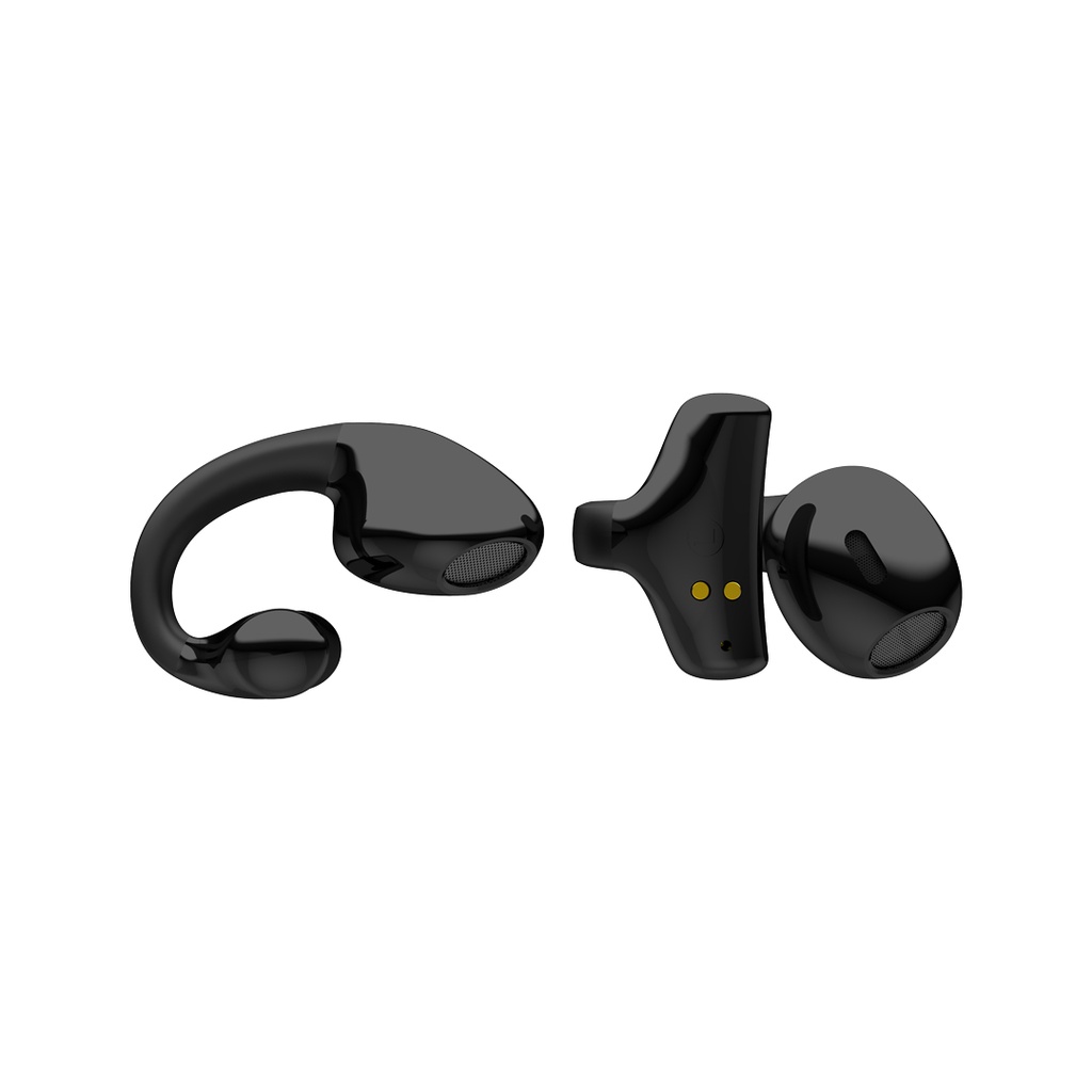 Porodo Soundtec Snap Clip-On Wireless Earbuds - Black