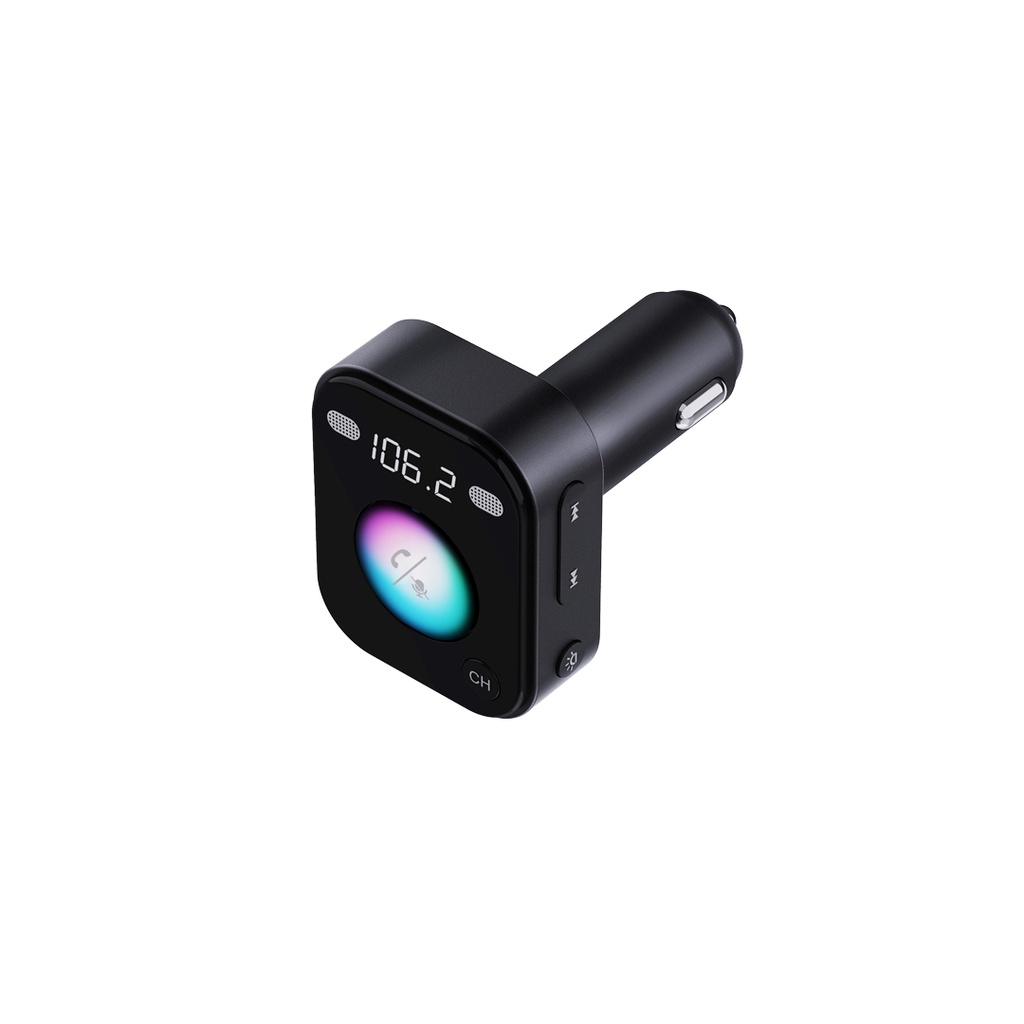 Porodo Dual Microphone FM Transmitter & Charger - Black