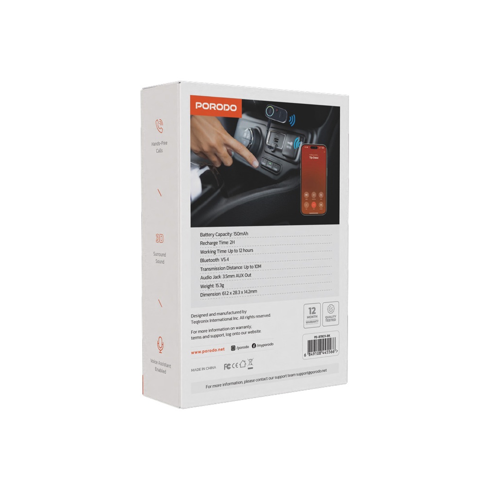 Porodo Wired to Wireless BT Audio Transmitter - Black