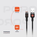 Porodo Braided Cable USB-A to Micro - Black