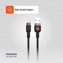 Porodo Braided Cable USB-A to Micro - Black