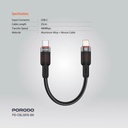 Porodo Braided Cable USB-C to Lightning - Black