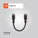 Porodo Braided Cable USB-C to Lightning - Black