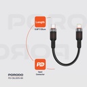 Porodo Braided Cable USB-C to Lightning - Black