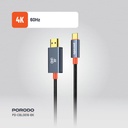 Porodo Woven Cable Type-C to HDMI - Black