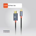 Porodo Woven Cable Type-C to HDMI - Black