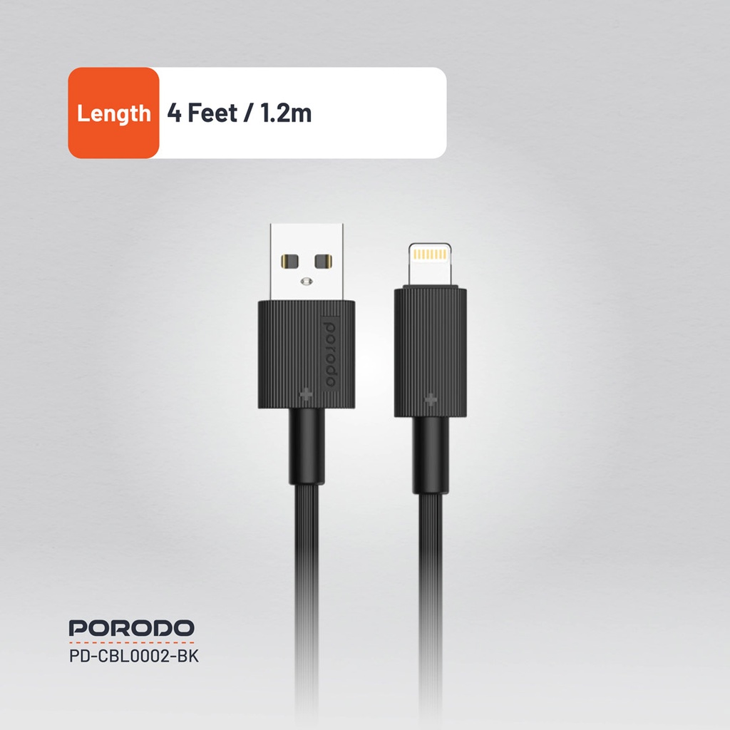 Porodo USB-A to Lightning Durable Charging Cable 