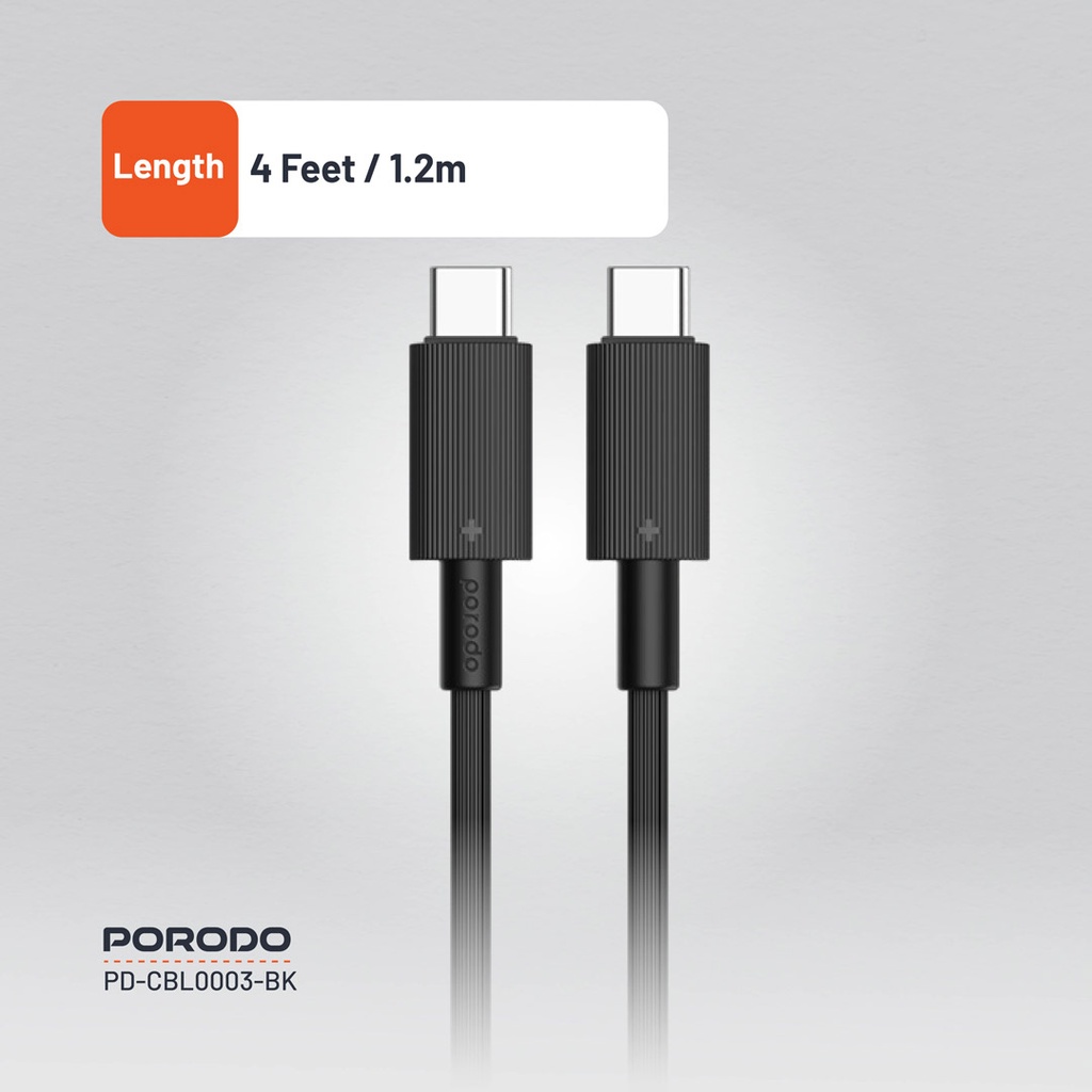 Porodo USB-C to USB-C Durable Charging Cable 