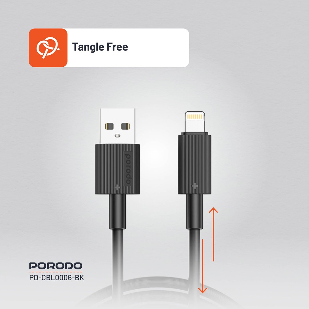 Porodo USB-A to Lightning Durable Charging Cable 
