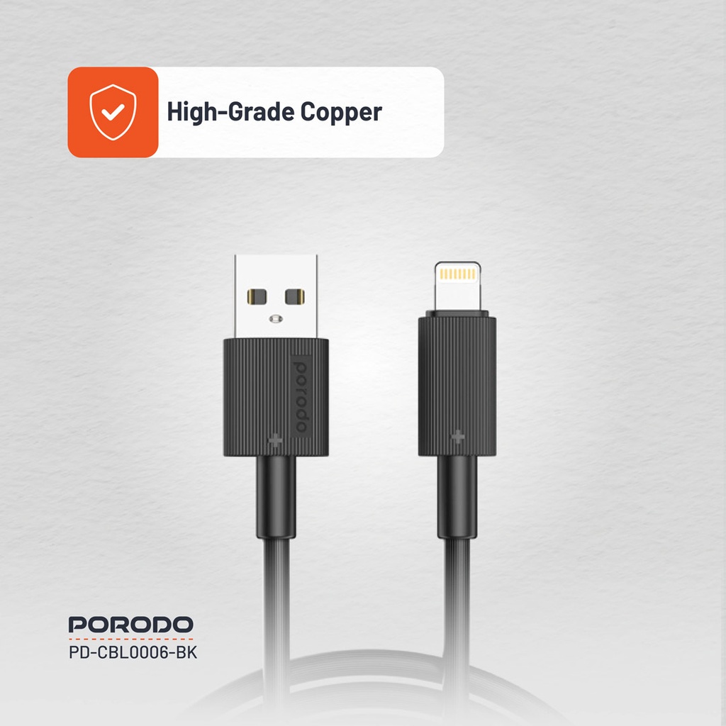 Porodo USB-A to Lightning Durable Charging Cable 
