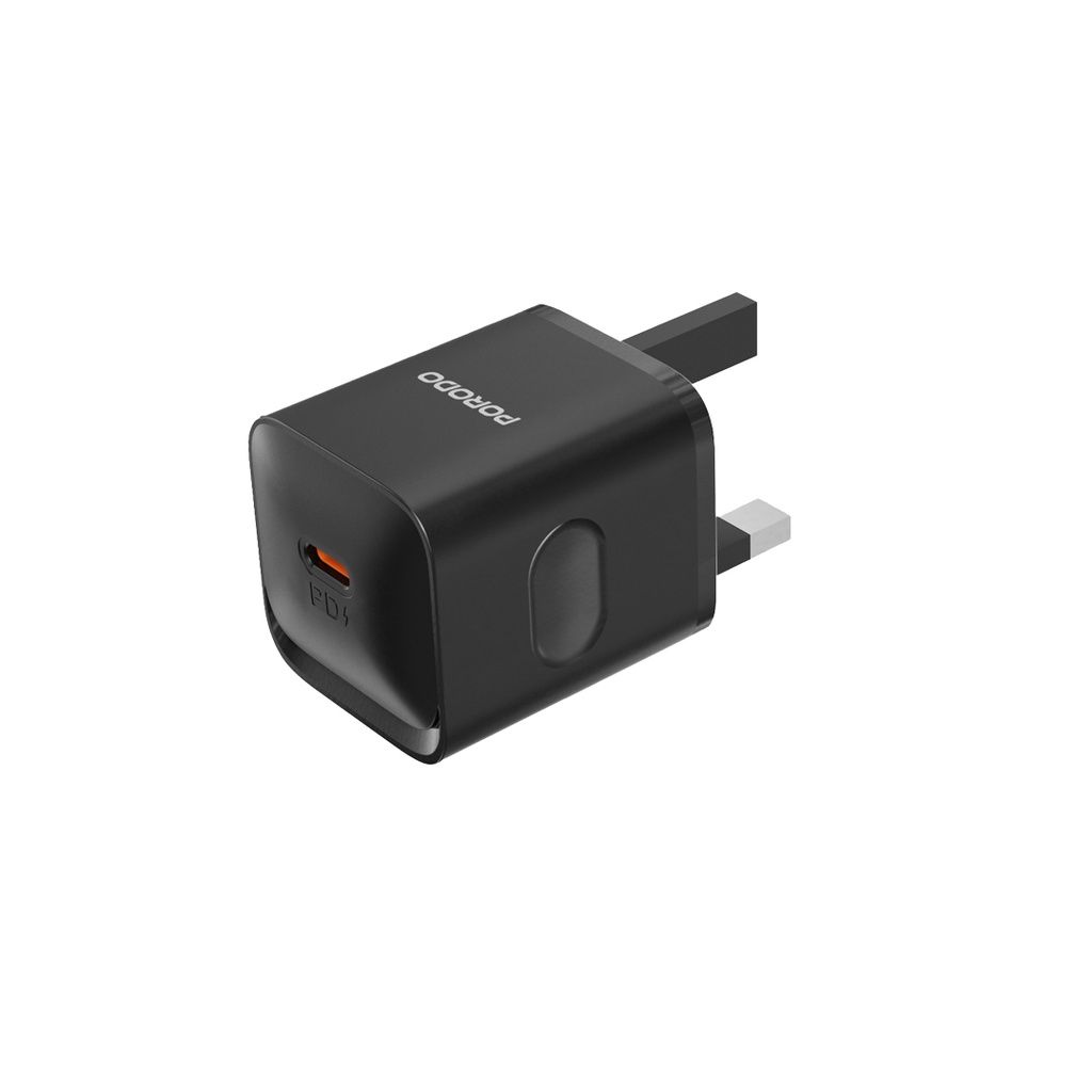 Porodo USB-C Power Delivery Wall Charger with Lightning Cable - Black