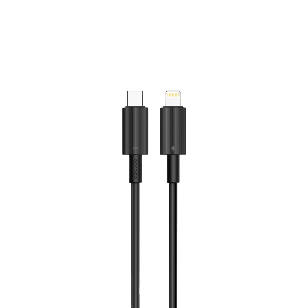 Porodo USB-C Power Delivery Wall Charger with Lightning Cable - Black