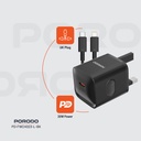 Porodo USB-C Power Delivery Wall Charger with Lightning Cable - Black