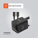 Porodo USB-C Power Delivery Wall Charger with Lightning Cable - Black