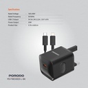 Porodo USB-C Power Delivery Wall Charger with Lightning Cable - Black