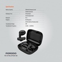 Porodo Soundtec Snap Clip-On Wireless Earbuds - Black