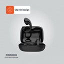 Porodo Soundtec Snap Clip-On Wireless Earbuds - Black