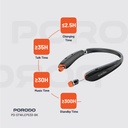 Porodo Soundtec Echo Flex Retractable ENC Neckband- Black