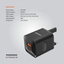 Porodo Dual port Wall Charger UK - Black