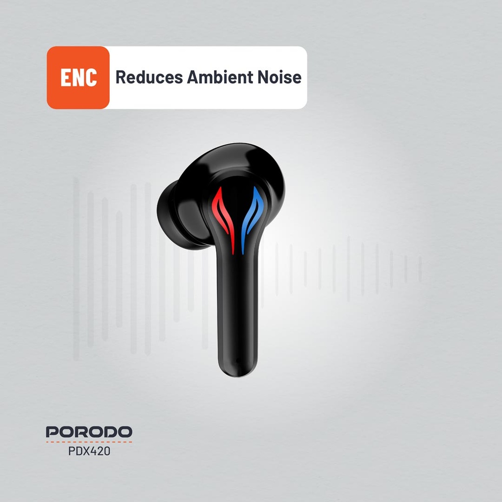 Porodo Gaming Ultra Low-Latency Gaming Earbuds - Black