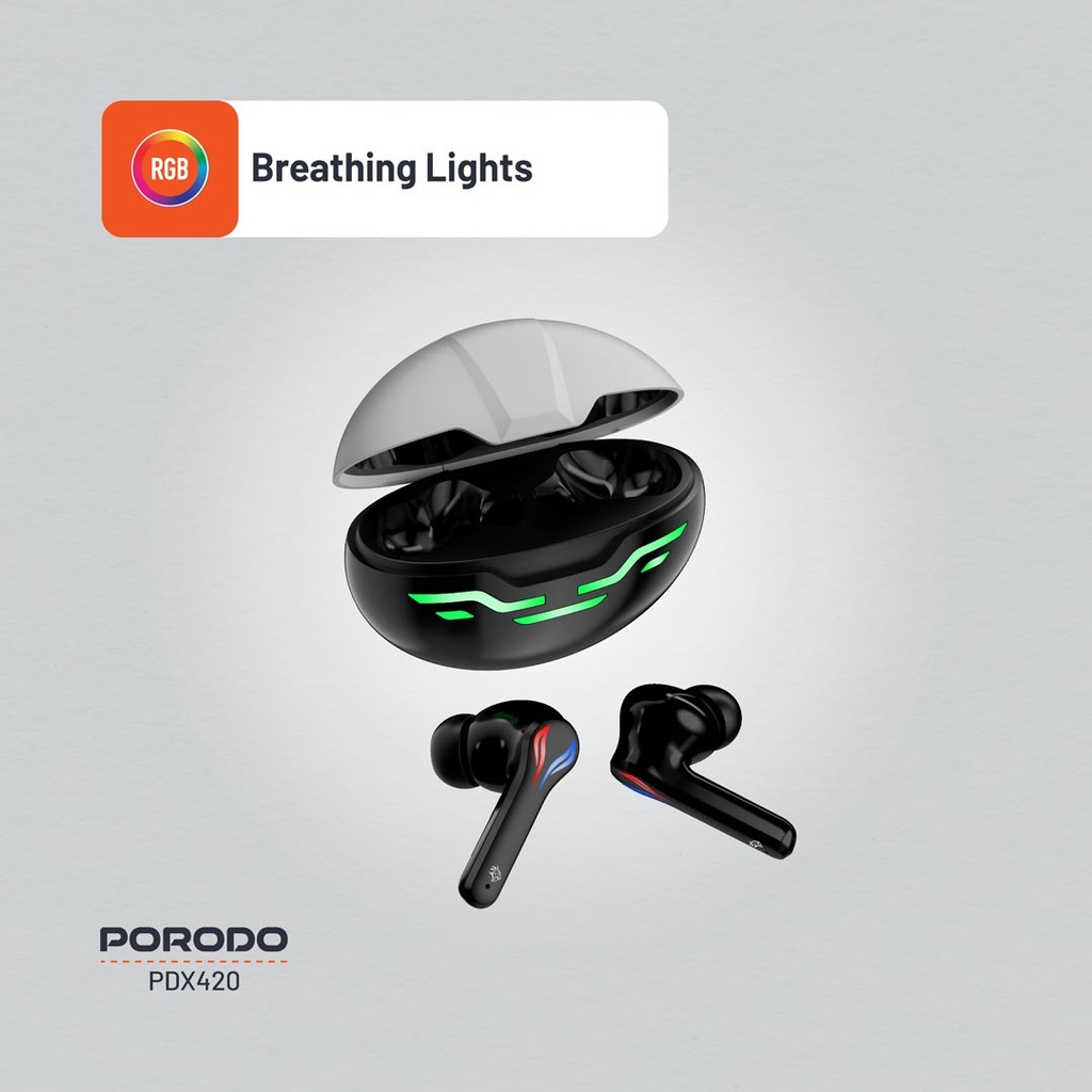 Porodo Gaming Ultra Low-Latency Gaming Earbuds - Black