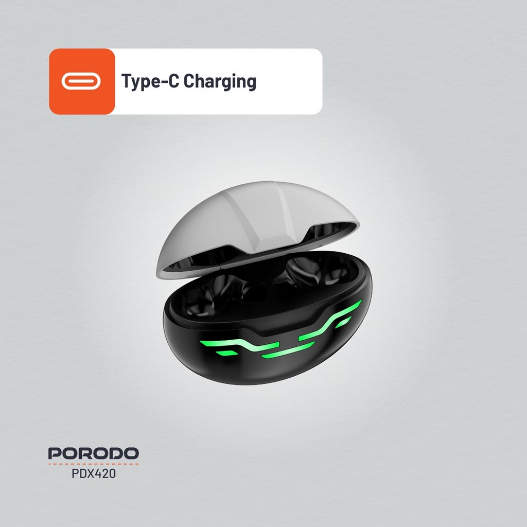 Porodo Gaming Ultra Low-Latency Gaming Earbuds - Black