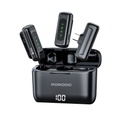 Porodo Lavalier Double Microphone with Charging Case - Black