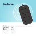 Porodo Blue 8 AC Power Strip - Black