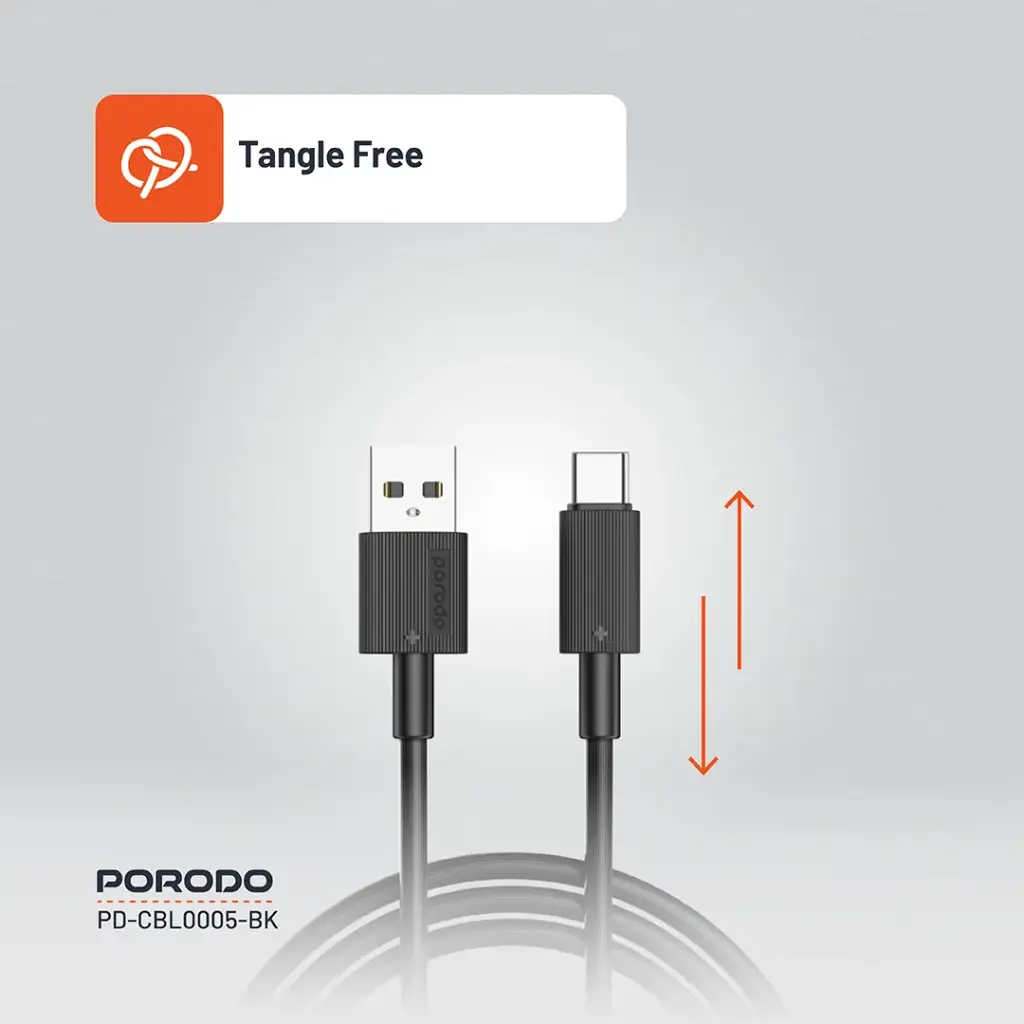 Porodo USB-A to USB-C Durable Charging Cable
