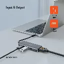 Porodo 4in1 USB-C Hub Type-C PD 100W HDMI USB 3.5mm Aux - Grey