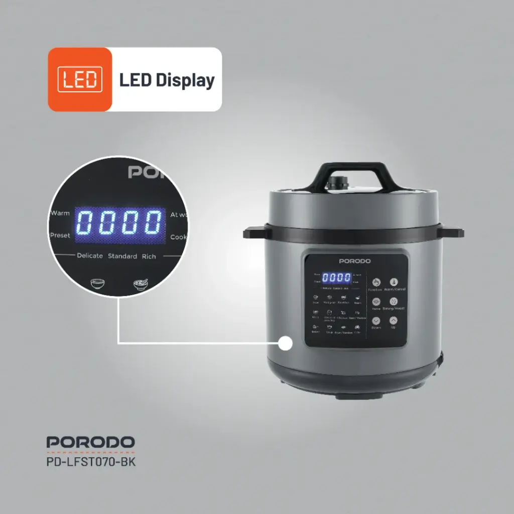 Porodo Lifestyle 1300W Multi-Cuisine Pressure Cooker  - Black