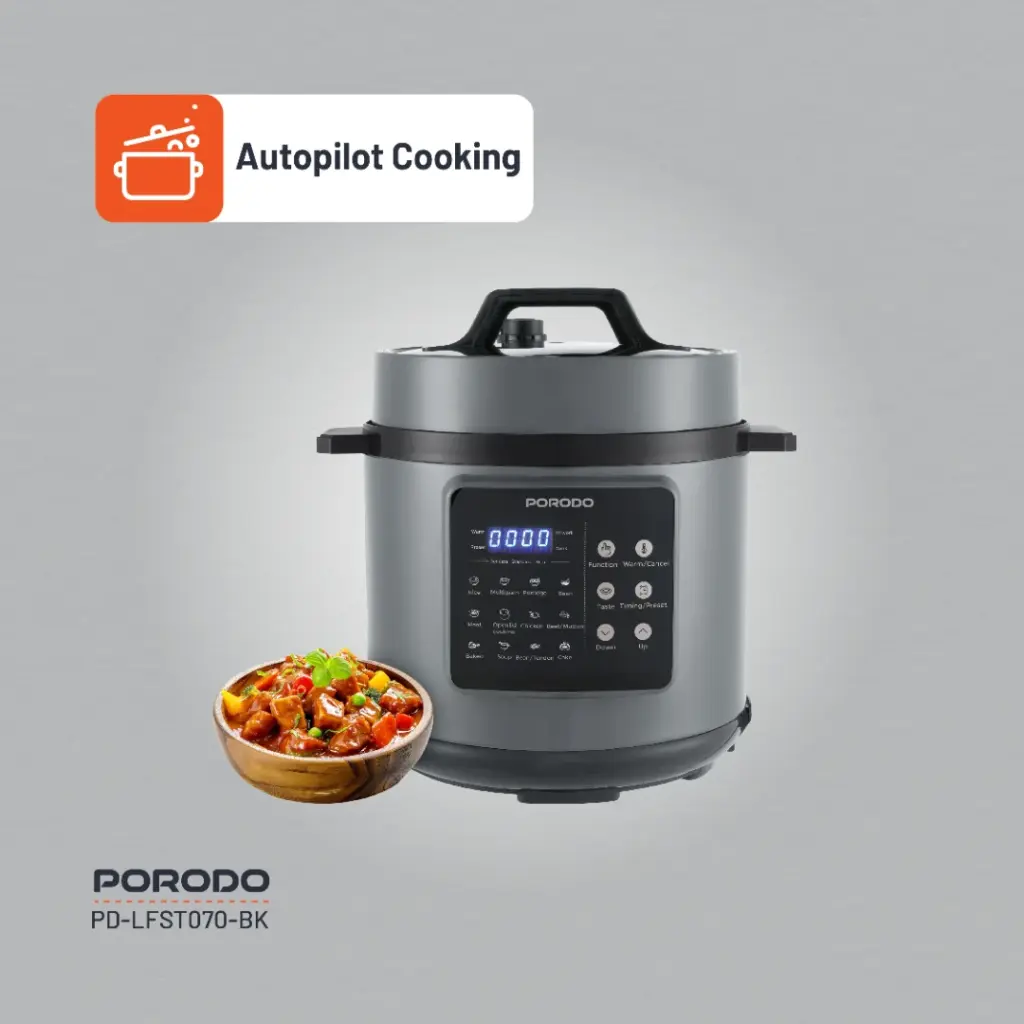 Porodo Lifestyle 1300W Multi-Cuisine Pressure Cooker  - Black