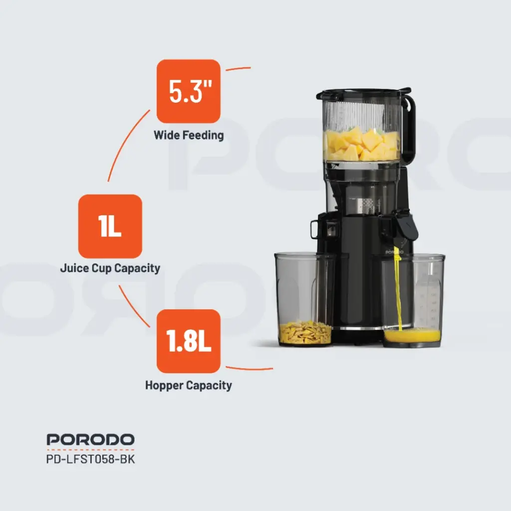 Porodo Lifestyle Cold Press Slow Juicer - Black