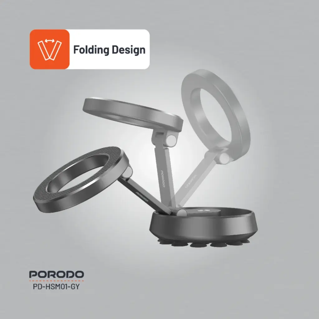 Porodo HS01 DUO Mount MagSafe & Suction - Gray
