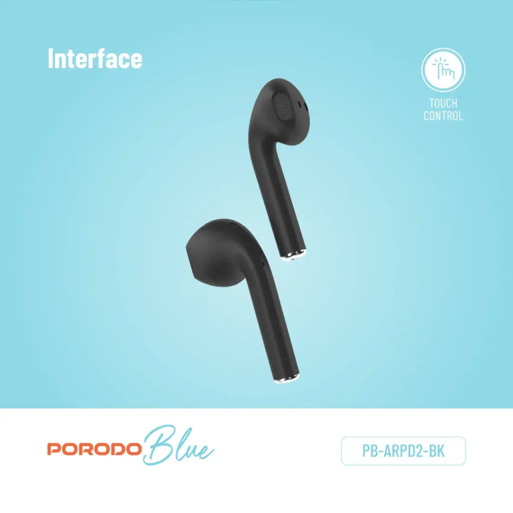 Porodo Blue Deep Bass Wireless Earbuds 2