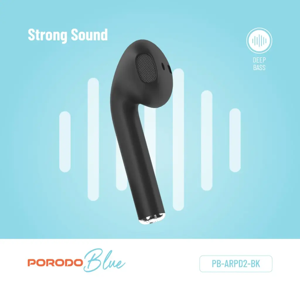 Porodo Blue Deep Bass Wireless Earbuds 2