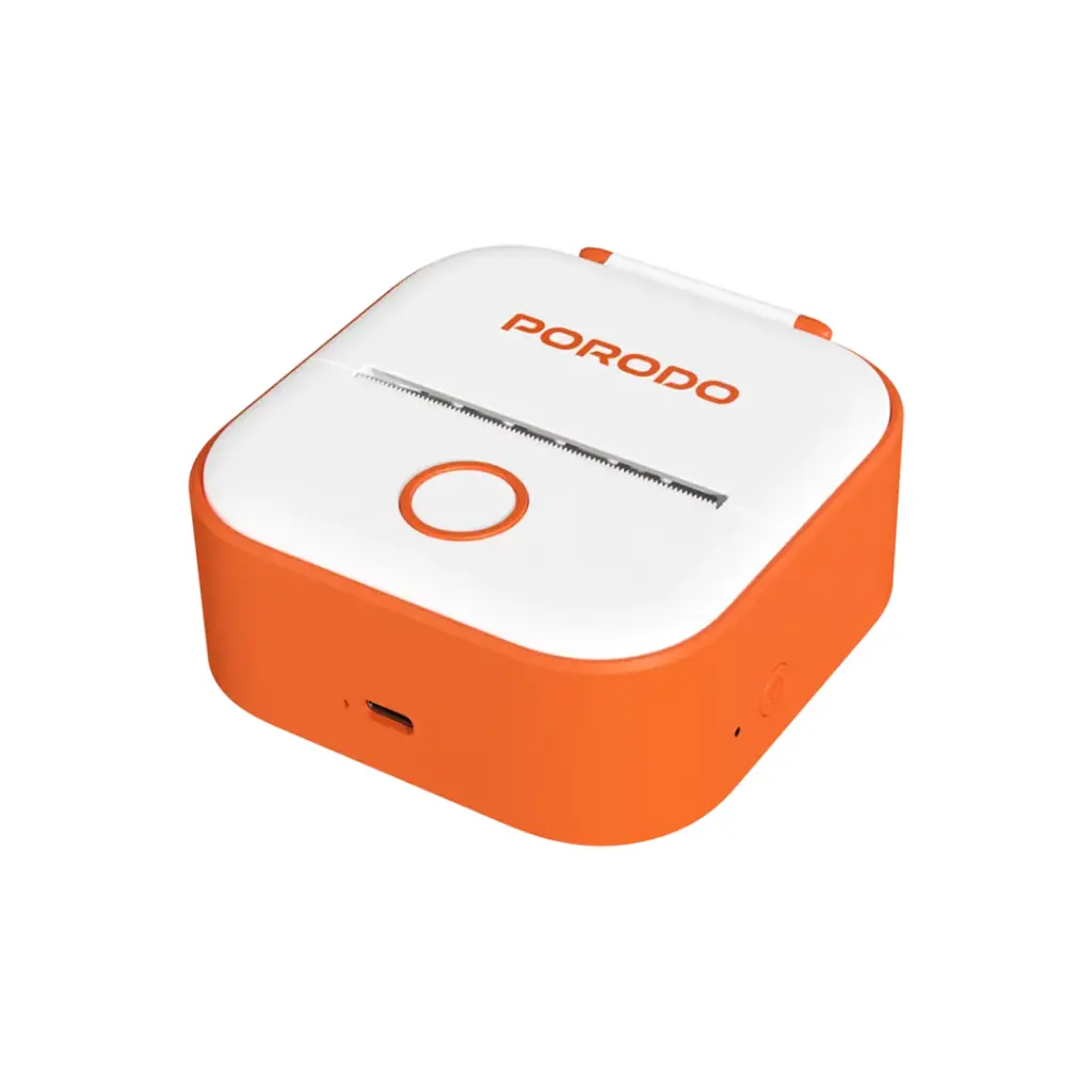 Porodo Lifestyle Pocket HD Thermal Printer - White/Orange