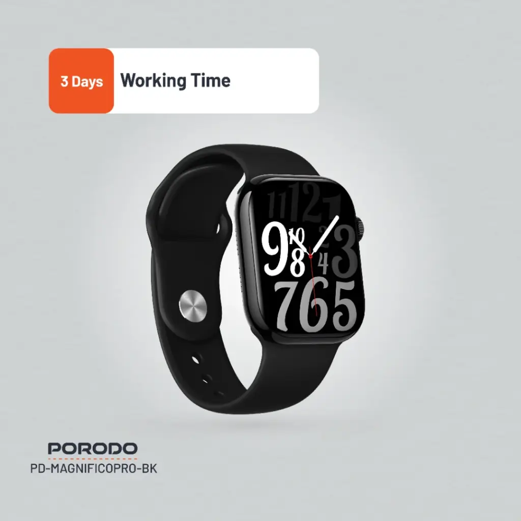Porodo Jet Black Magnifico Pro Smart Watch