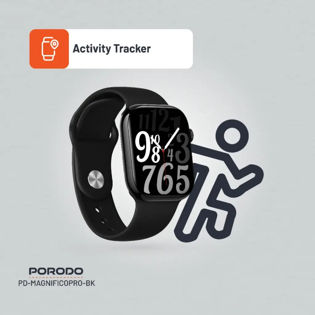 Porodo Jet Black Magnifico Pro Smart Watch