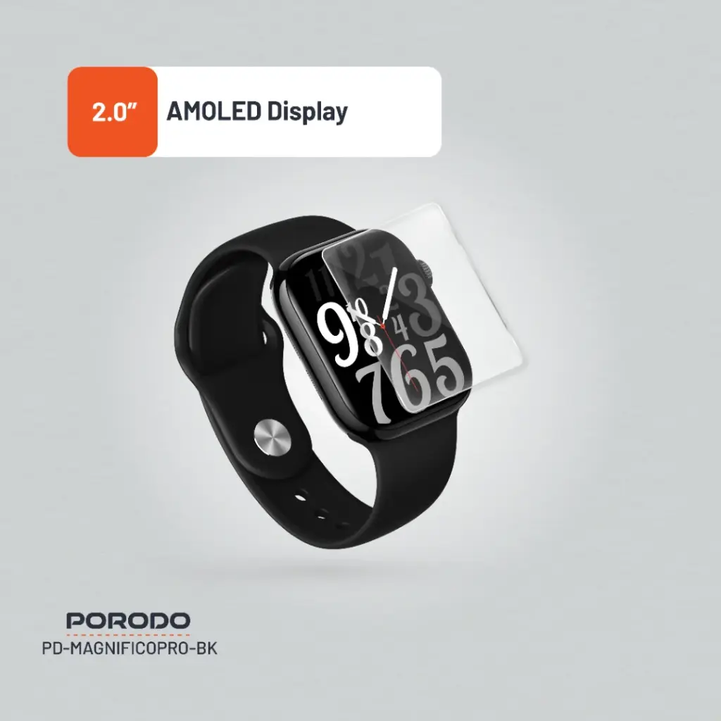 Porodo Jet Black Magnifico Pro Smart Watch