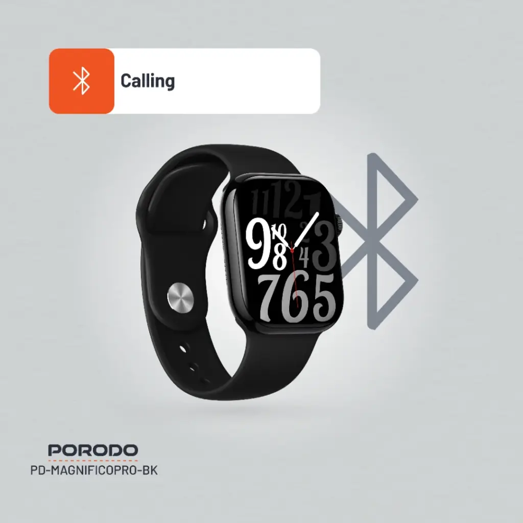 Porodo Jet Black Magnifico Pro Smart Watch