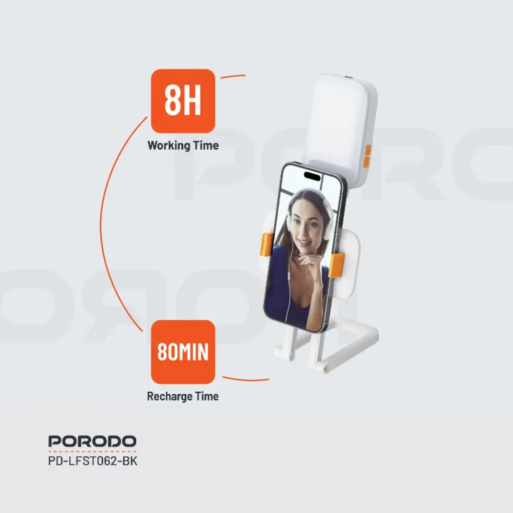 Porodo Lifestyle Phone Stand Fill Light - Black
