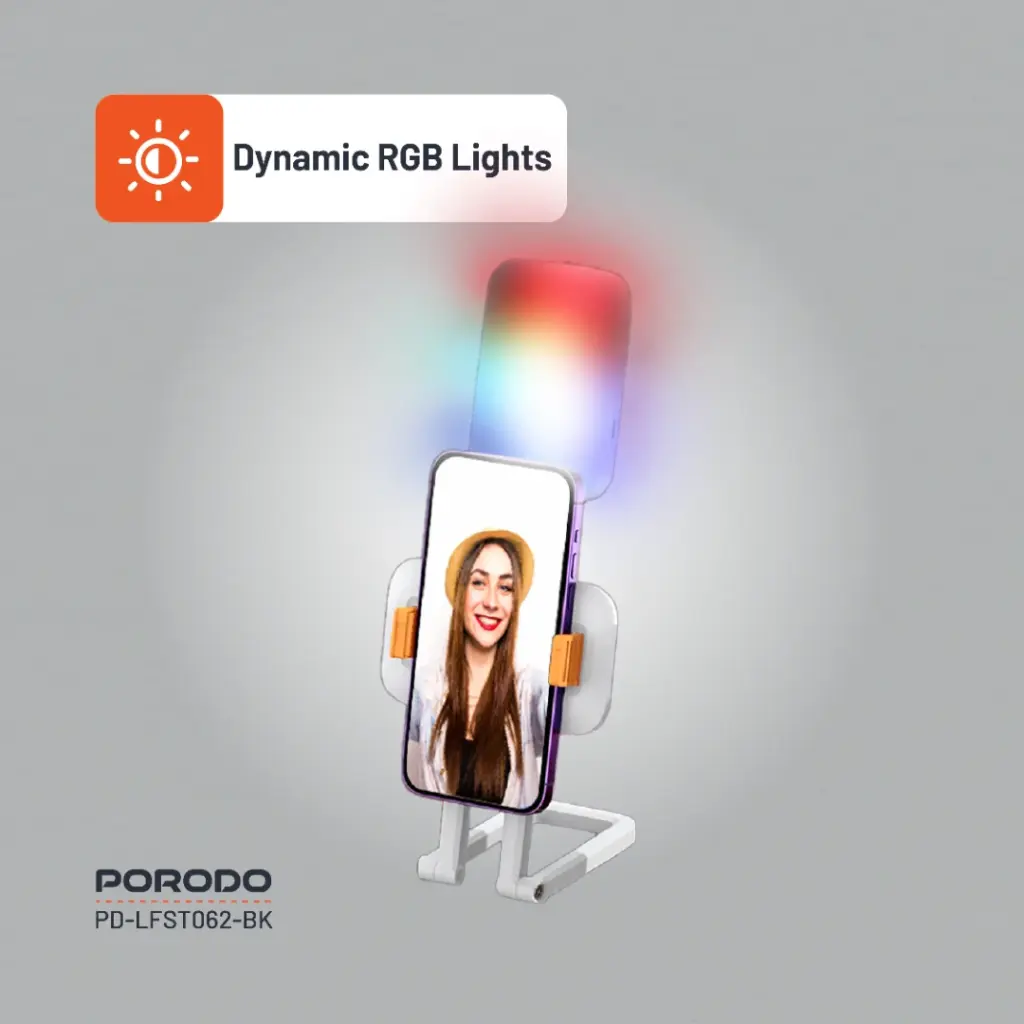 Porodo Lifestyle Phone Stand Fill Light - Black
