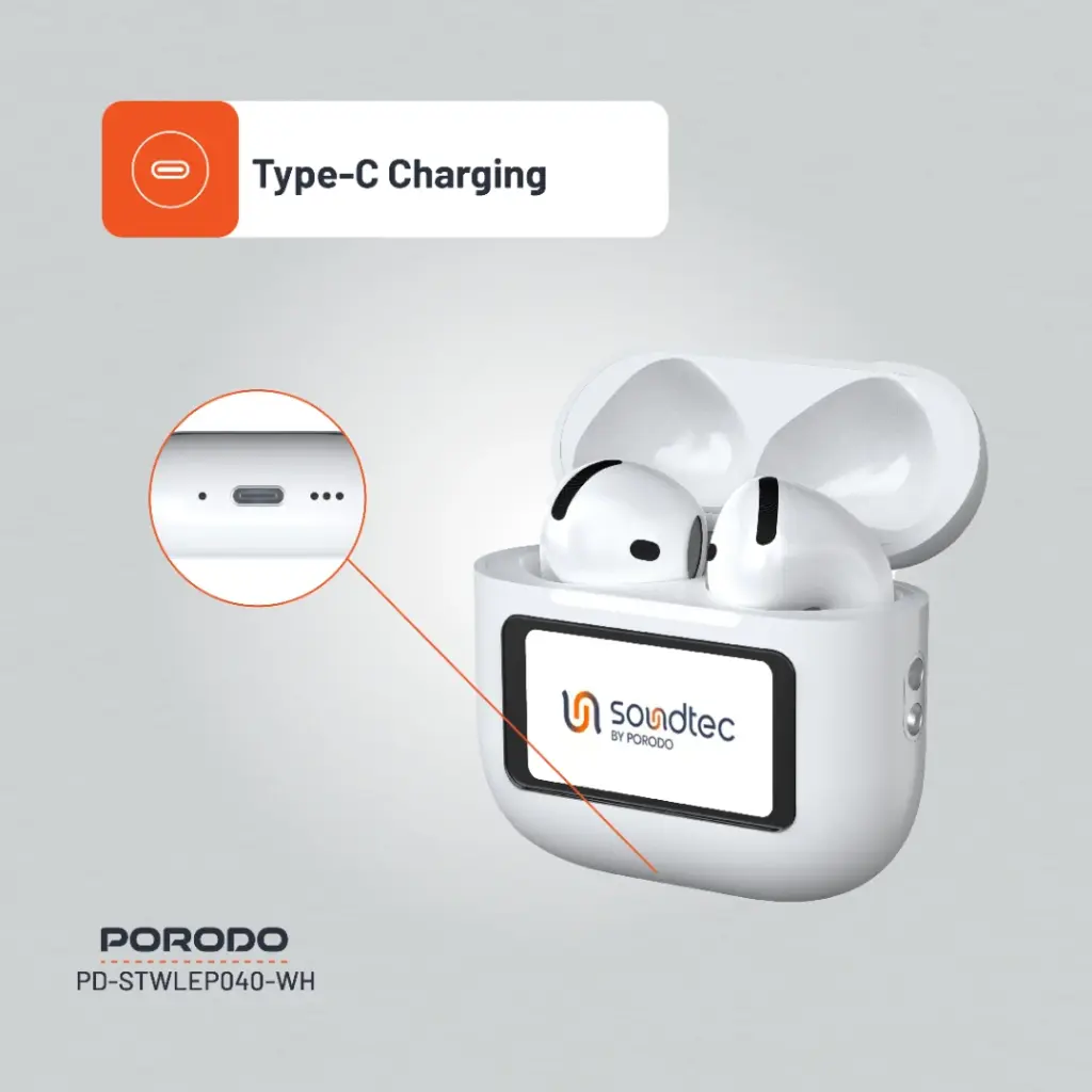 Porodo Soundtec Glimpse ANC - White