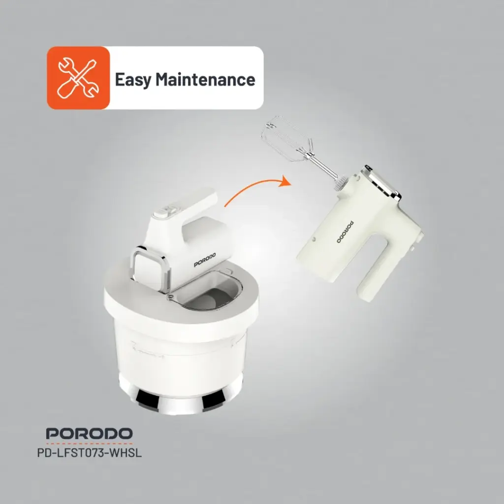 Porodo Lifestyle Spill-Proof Dual Mode Mixer - White/Silver 