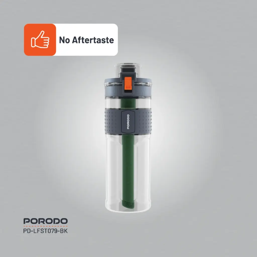 Porodo Lifestyle 2-Stage Filtration Water Bottle - Black